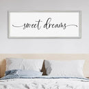 SRSZHIYUE Sweet Dreams Above Bed Wall Decor, 32"x12" Large Rustic Master Bedroom Over Bed Sign Guest Room Couples Wood Framed Farmhouse Horizontal Hanging Decoration (White) by CozyNest Decor