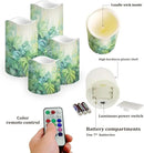 Ystardream Tropical Leaf Flameless Candles with Remote Battery Operated Candles Realistic LED Candles with Remote and Timer Set of 4 for Home Wedding Birthday Decorations by GreenHaven Gardens