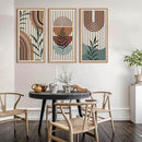 IARTTOP Large Boho Wall Art Set Of 3 Framed Mid Century Modern Wall Decor Abstract Geometric Wood Wall Art For Bedroom Living Room Office 16"x 32" by CozyNest Decor
