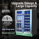 Wine and Beverage Refrigerator Upgraded, 24 Inch Beverage Refrigerator Cooler Dual Zone with Glass Door, Under Counter or Freestanding Beverage Fridge with Large Capacity, Advanced Cooling System by CozyNest Decor