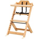 High Chair for Babies and Toddlers, Wooden Highchair with Adjustable Seat & Convertible Footrest Heights, Baby Feeding Chair with Safety Harness & Removable Double Layer Tray by TinyTreasures Baby Boutique