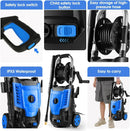 4800 PSI Pressure Cleaner- 4.0 GPM High Power Cleaner with 33FT Hose Reel, 4 Spray Tips and Soap Bottle for Car Washing, Fence Cleaning, Patio Maintenance（Upgraded） (Blue) by GreenHaven Gardens