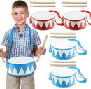 Boao 4 Pcs Kids Drum Set, 8 Inch Toddler Drum Wooden Toy with Adjustable Strap and 4 Drumsticks, Educational Sensory Musical Instrument for Toddlers Kid Baby Boys Girls Gift (Flag) by TinyTreasures Baby Boutique