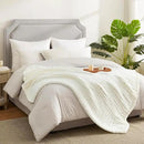 Amélie Home Chunky Knit Throw Blanket for Couch, Soft Chenille Crochet Blanket for Children, 40"x50", Ivory by CozyNest Decor