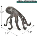 Sungmor Cast Iron Octopus Statue, Decorative Bookend, Cute Sculpture on Bookshelf or Desk, Creative Cell Phone Holder, Octopus Stand for Tablet, Black Brown by CozyNest Decor