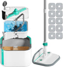 Upgraded Spin Mop and Bucket Self-Standing Mop Bucket Separate Dirty and Clean Water System Self Wringing 360° Rotating & 90° Foldabl Mops and Buckets for Floor Cleaning (Blue, 10Pads) by CozyNest Decor