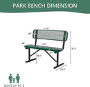 4/6/8 Feet Park Bench for Outside Heavy Duty Metal, Garden Benches Outdoor Bench with Backrest & Portable Frame, for Shopping Malls Stores Parks Patios Decks, Green by GreenHaven Gardens