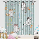 Cartoon Cat Blackout Curtains for Girls Room - Grommets Top, Animal Themed, Thermal Insulated Panels for Bedroom, Nursery Decor, 82 in x 84 in by TinyTreasures Baby Boutique