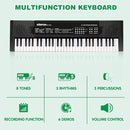 M SANMERSEN Kids Music Keyboard, 61-Key Portable Electronic Piano Toy with Microphone, Teaching Tool for Beginners, Ages 3-12, Black by TinyTreasures Baby Boutique