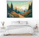 HZOHNAGO Mountain Tapestry Forest Mountain Sunrise Road Pattern Printed Wall Tapestry Wall Hanging for Bedroom Living Room Dorm 60" W x 40" H by CozyNest Decor