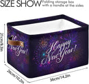 Storage Basket Happy New Year Cube Storage Bins Organizer Bag Collapsible Closet Shelf Baskets with handle for Baby Cloth Pet Toy Book 14.2×10.2×8.3 IN by TinyTreasures Baby Boutique