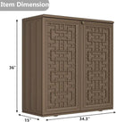 HOMSPARK Indoor/Outdoor Storage Cabinet with Doors and Shelf, 34”x16”x36” HDPE Plastic Storage Box for Bedroom, Bathroom, Living Room, Balcony, Multi-Purpose for Toys, Kitchen Tools, Coffee by GreenHaven Gardens