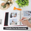 RECUTMS Photo Album Self Adhesive Magnetic Scrapbook 4x6 5x7 8x10 Pictures Scrapbook Album, 40 Pages Photo Book for DIY Baby Family Wedding with Metal Pen and Plastic Board (Red) by TinyTreasures Baby Boutique