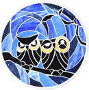 Bieye MSS005 Tiffany Style Stained Glass Mosaic Decorative Stepping Stone for Garden Decor (Owl, 12" Round) by CozyNest Decor