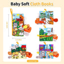 Jollybaby Baby Cloth Books, Touch & Feel Crinkle Soft Books, for Infants Babies, Toddler Early Educational Interactive Stroller Toys, Baby Girl & Boy Gift(Plush Tails) by TinyTreasures Baby Boutique