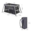 2 in 1 Portable Travel Crib for Toddler, Foldable Crib for Baby, Lightweight Playpen Collapsible Playard with Soft Mattress, Easy to Carry Baby Travel Bed for Outdoor, Indoor (Grey) by TinyTreasures Baby Boutique