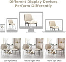 BV Dining Chairs Set of 4, PU Leather Armless Kitchen Chair in Modern Walnut Style, Mid Century Bentwood Side Chair with Metal Legs, Retro Accent Guest Chair for Kitchen Dining Room(Beige) by CozyNest Decor