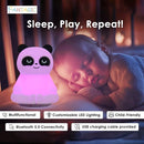 Combined Bluetooth Speaker & LED Nightlight With 9 Color Emissions, Child Friendly Silicone & BPA Free Monkey, USB Recharging, Receives Audio From Computer, Phone Or Tablet, Remote Control (Panda) by TinyTreasures Baby Boutique