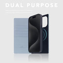 D8 Full Grain Leather Wallet Case for iPhone 15 Pro Max - [2-in-1] Handcrafted Detachable Diary Style with Magnetic MagSafe Back Cover, Gift Box Included (Powder Blue) by TinyTreasures Baby Boutique