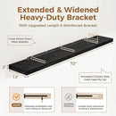Fun Memories 72 Inch Floating Shelf, 12 Inch Deep Wall Shelf for Fireplace Mantel, Deep Storage Shelves for Home & Office, Wall Shelves with Invisible Bracket, Black, Set of 1 by CozyNest Decor