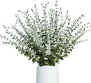 48Pcs Faux Eucalyptus Stems, 15" Artificial Eucalyptus Plants with White Frosted Coating, Fake Eucalyptus Decor Plastic Greenery Leaves for Wedding Bouquets Home Decor DIY Floral Arrangements by CozyNest Decor