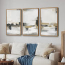 SIGNINART Beige Abstract Framed Canvas Wall Art Set, Black and White Textured Art Prints, Paint Strokes Minimalist Shapes Wall Decor, Neutral Modern Art Paintings for Living Room, Bedroom, Office 16"x24"x3 by CozyNest Decor