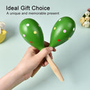 Maracas for Adults Kids Babies, Wooden Maracas Shaker Musical Instrument, Green by TinyTreasures Baby Boutique