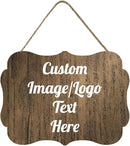 Personalized Wooden Welcome Sign Front Door Decor Home Sign Customized Image/Text Hanging Farmhouse Decorations for Home Office 11.2 * 8 Inch by CozyNest Decor