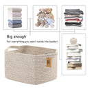 COMFY-HOMI 3PACK Cotton Rope Woven Basket With Handles for Shelves, Toy, Book, Cloth Storage Basket for Organizing|13.5" x 11" x 9.5" Decorative Nursery Cube Bin for Living Room（all brown） by TinyTreasures Baby Boutique