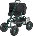 VEVOR Rolling Garden Seat with Wheels, Gardening Stool with Height Adjustable & 360°Swivel Seat, Ergonomic Backrest & Tool Storage, 400lbs Weight Capacity, Garden Scooter Wagon Cart for Yard, Patio by GreenHaven Gardens