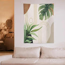 Abstract Boho Tapestry, Mid Century Tropical Tree Leaves Modern Geometric Arch Bohemian Botanical Tapestry, Home Aesthetic Wall Hanging Art Decor for Living Room Bedroom Dormitory 50x60 Inch by CozyNest Decor