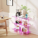 Acrylic Bookshelf, Small 3 Tier Open Bookcase for Small Spaces,Sofa Table, Hallway Entry Table for Home Living Room (Pink, 39.4'' x 11.8'' x 31.5'') by CozyNest Decor