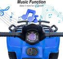 Kids ATV 4 Wheeler, 6V Ride-On Toy for Toddlers 1-3 Boys & Girls with Music, Forward & Reverse - Blue by TinyTreasures Baby Boutique