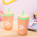 Zak Designs Unicorn Kelso Tumbler Set, Leak-Proof Screw-On Lid with Straw, Bundle for Kids Includes Plastic and Stainless Steel Cups with Bonus Sipper, 3pc Set, Non-BPA, 15 fl.oz. by TinyTreasures Baby Boutique