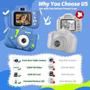 Upgrade Dinosaur Kids Camera, Christmas Birthday Gifts for Girls Boys 3-12, 1080P HD Selfie Digital Video Camera for Toddlers, Cute Portable Little Girls Boys Gifts Toys for 3 4 5 6 7 8 9 Years Old by TinyTreasures Baby Boutique