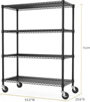 Industrial Metal 4 Tier Shelving for Garage, Pantry, Warehouse, Basement Utility Room, Storage Rack Metal Shelving Unit, Shelf Organizer, Black 23.6" D x 53.2" W x 73.6" H by CozyNest Decor