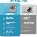 Digital Camera for Teens, FHD 4K 44MP with 64GB SD Card, 16X Digital Zoom, Compact Point Shoot Camera Blue by TinyTreasures Baby Boutique