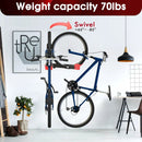 Bike Wall Mount Rack - Heavy-Duty Foldable Vertical Bicycle Storage with Hooks, Space Saving Wall-Mounted Organizer for Mountain/Road/Kids Bikes - Anti-Scratch & Tool-Free Install, Holds 70lbs by GreenHaven Gardens