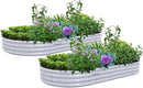 2 Pack 8x4x1FT Galvanized Raised Garden Bed Kit Oval Metal Ground Planter Box Outdoor Bottomless Planter Raised Beds for Vegetables Flowers Herbs Fruits, Gray by CozyNest Decor