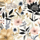 White/Pink/Gold Floral Garden Black Blue Flowers Vintage Peel and Stick Wallpaper Self Adhesive Removable Easy Peel Off Contact Paper Stick on Wall Paper for Bedroom Cabinet Renter Friendly by GreenHaven Gardens