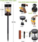 Outdoor Garden Solar Stake Lights Flickering Candle Lantern Lighting for Yard, Lawn, Patio, Pathway, Wall Decoration (2Pack, Black) by GreenHaven Gardens