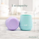 WeeSprout Silicone Baby Training Cups - Set of 2 Soft Silicone Cups - 2 oz Open Cup for Baby 6+ Months - Non-Slip Grip, Weighted Base - Gentle on Gums & Teeth (Pastel Purple & Pastel Mint) by TinyTreasures Baby Boutique