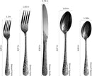 Floral 40 Pcs Black Silverware Set for 8, Food Grade Stainless Steel Flatware Set with Rose Flower Embossed Design, Eating Utensils Sets Include Fork/Knife/Spoon, Reusable Cutlery Set, Dishwasher Safe by CozyNest Decor