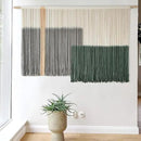 Macrame Wall Hanging Green Large Dip Dye Fiber Wall Art Bohemian Yarn Tapestry Wall Décor 57''W*35''L by CozyNest Decor
