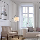 GLOBE Electric 67525 Avellino 66" Floor Lamp, Matte Black, White Linen Shade, Stepless Rotary Dimmer Switch on Socket by CozyNest Decor