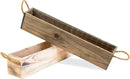 20" Rectangular Rustic Wood Planter with Handle and Plastic Liner l Rustic Whitewash l Country Style, Home and Wedding Decorations, Garden Ornaments (20x4 w Handle Set of 2, Whitewash) by GreenHaven Gardens