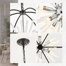 23.6" Black Chrome 12-Light Globe Sputnik Chandelier Modern Adjustable Hanging Ceiling Glass Tube Pendant Light Fixture for Entryway Foyer Staircase Dining Living Room Hallway by CozyNest Decor