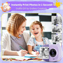 Portable Instant Camera for Kids Print Photos Travel Digital 1080P Video Camera for Toddlers 3 4 5 6 7 8 Year Old Girls Holiday Christmas Birthday Gifts (Purple) by TinyTreasures Baby Boutique