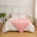 YUSOKI Luxury 3D Bubble Throw Blanket 2lb,All Ages,Home Decoration, (Light Pink,50 * 60inches) by CozyNest Decor