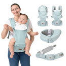 BabbleRoo Grow Carrier – Safety-Certified 6-in-1 Baby Carrier with Hip Seat, Ergonomic & Adjustable Toddler Carrier 7-50 lbs with Hip Support, Hood for Sun Protection, Newborn to Toddler, Seafoam by TinyTreasures Baby Boutique